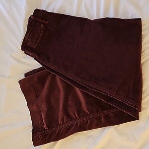 Madewell Size 25 (28 inch waist) Velvet Burgundy High Rise Wide Leg Crop Emmett